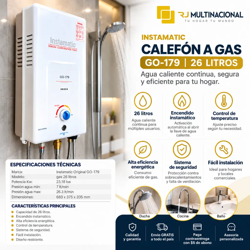 Calefón a gas Instamatic GO-179.webp