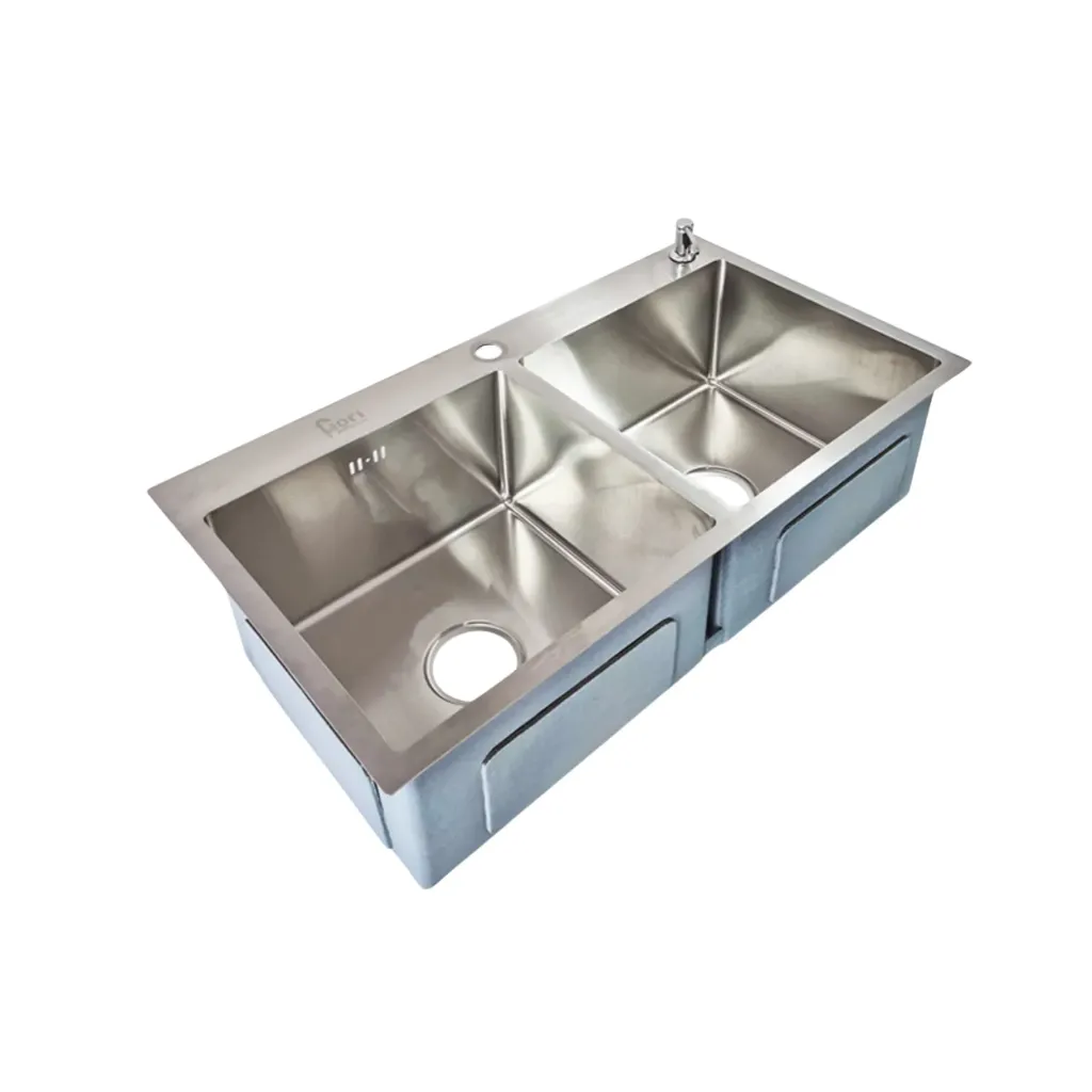 GPL0040 FIORI FREGADERO DOBLE CROMADO EMP/BAJO TOPE 82X45 - T/CALIFORNIA SILVER