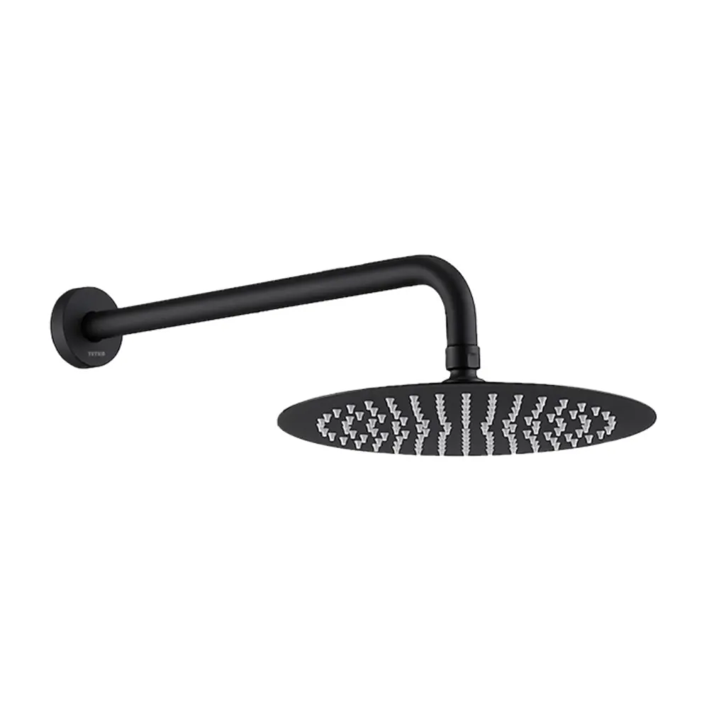 GPL0103 YETKA CABEZA DE DUCHA REDONDA NEGRO MATE (20X20) C/TUBO REDONDO