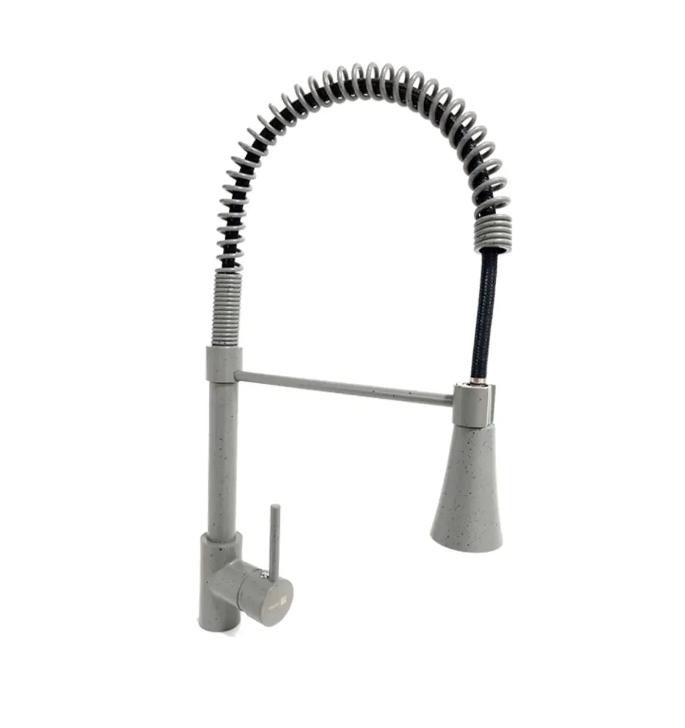 GPL0126 PLASK GRIFERIA MEZCL COCINA ESPIRAL GRIS/MARMOL IND