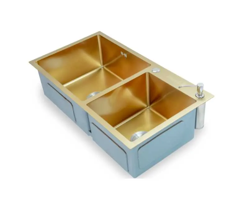 GPL0165 FIORI FREGADERO DOBLE DORADO EMP/BAJO TOPE 82X45 - T/CALIFORNIA GOLD