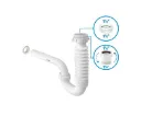 GPL0170 YETKA SIFON MIXTO FLEX - RIGIDO SIMPLE BLANCO 1-1/2 . 1 1/4