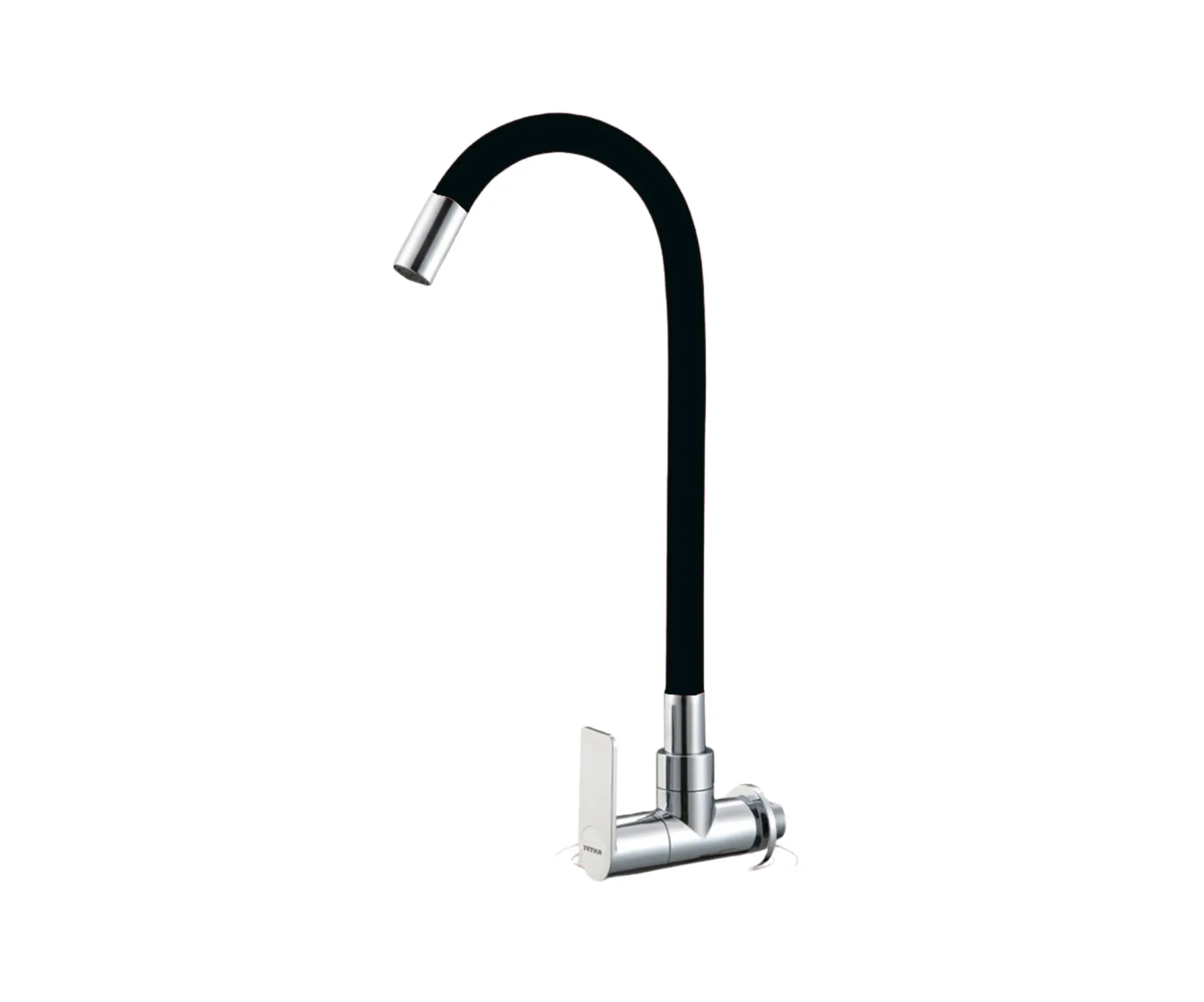 GPL0189 YETKA GRIFERIA COCINA FRIA PARED CUELLO FLEXIBLE - NEGRO
