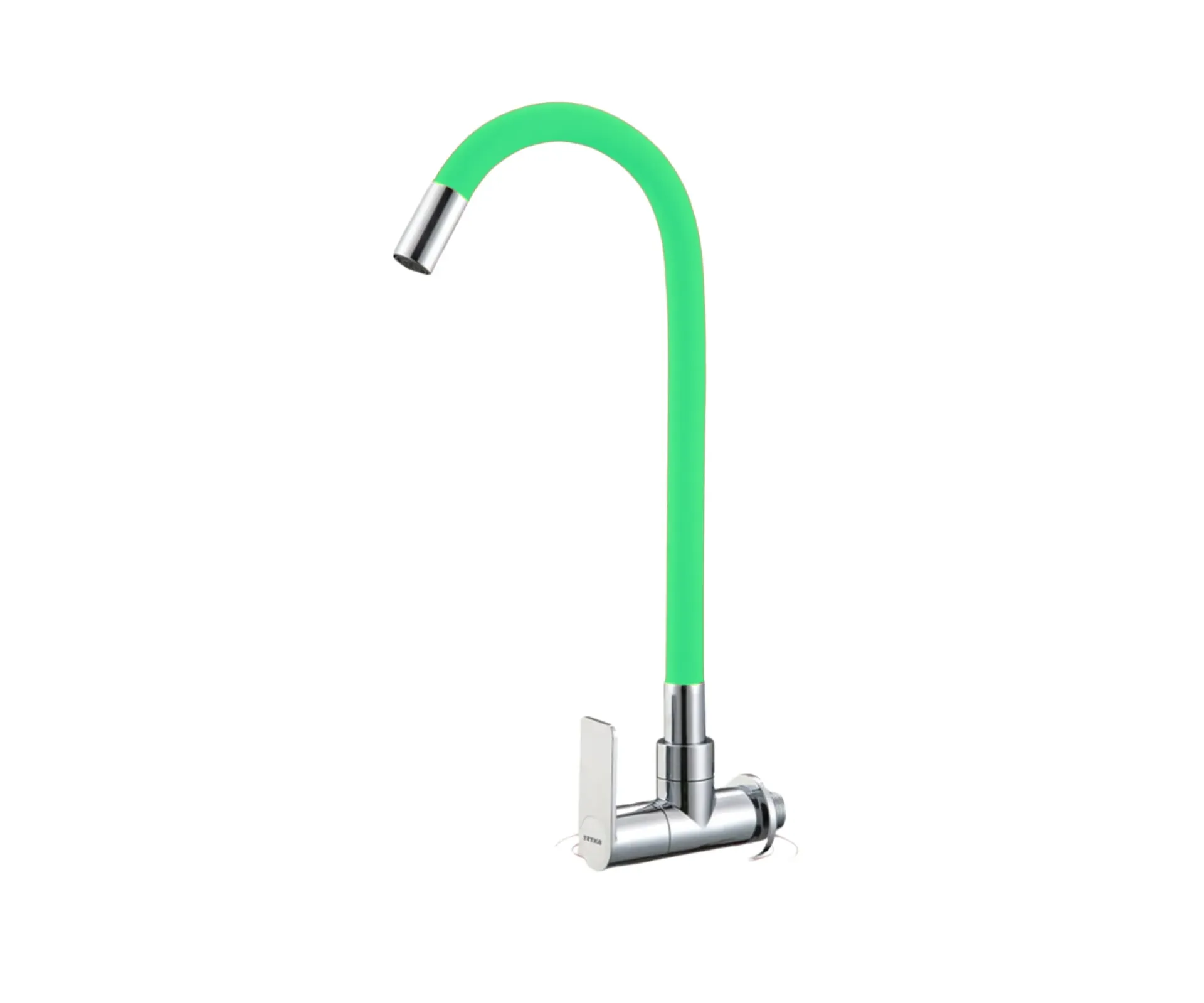 GPL0190 YETKA GRIFERIA COCINA FRIA PARED CUELLO FLEXIBLE - VERDE
