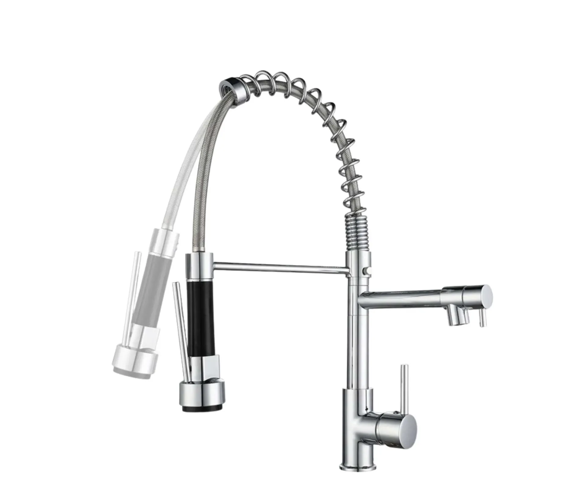 GPL0193 CARDINAL GRIFERIA MEZCL COCINA ESPIRAL DUAL CROMO - SILVER
