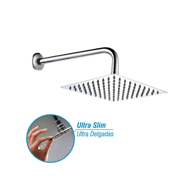 GPL0200 YETKA DUCHA CALEFON CUADRADA 20X20CM C/TUBO REDONDO