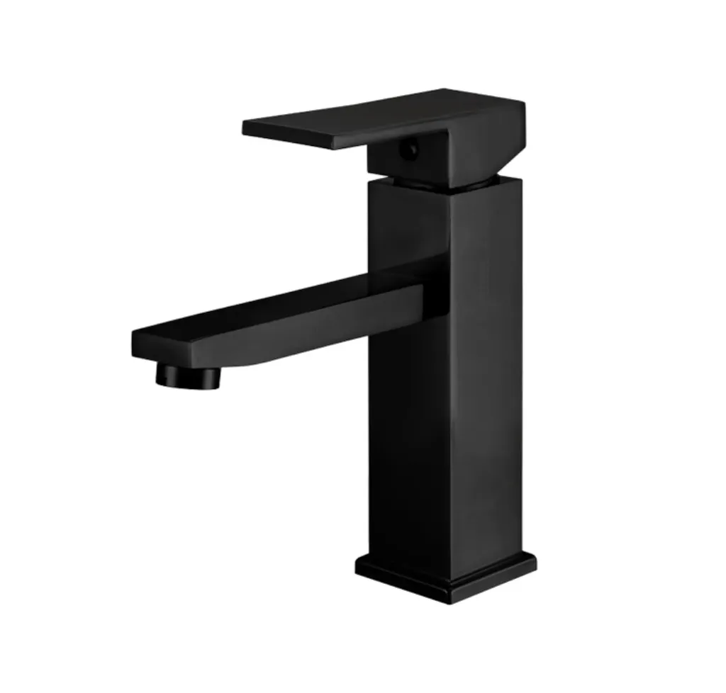 GPL0207 BEELEE GRIFERIA MODENA MEZCL BAJA NEGRA RECTANGULAR LAVABO