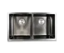 GPL0212 BEELEE FREGADERO LUSIANA DOBLE NEGRO S/JAB BAJO TOPE 78X45 - BLACK
