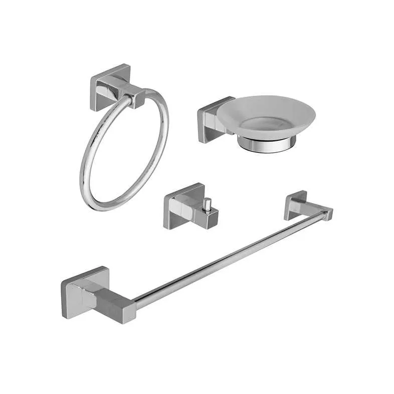 GPL0219 KAIIY ACCESORIO DE BAÑO CROMADO CILINDRO 4PZS INOX 97000
