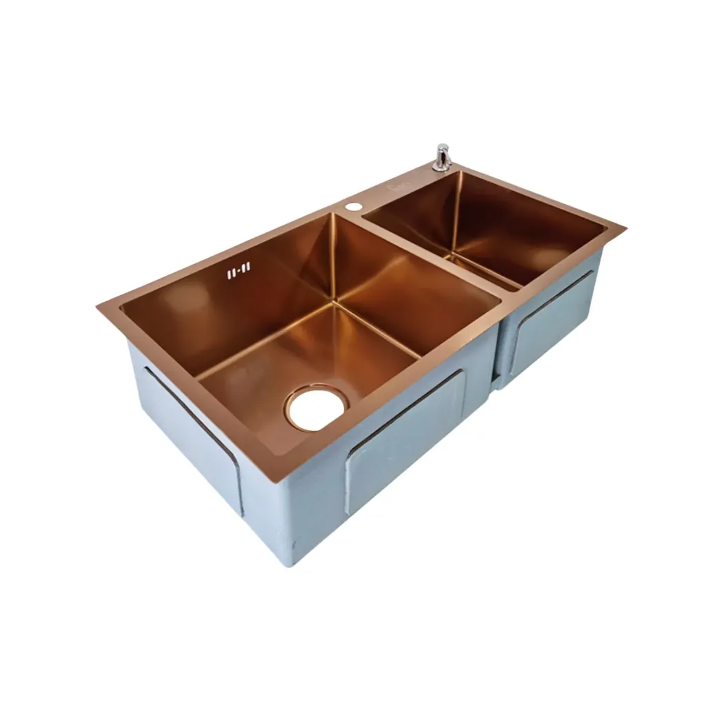 GPL0227 FIORI FREGADERO DOBLE ROSA EMP/BAJO TOPE 82X45 - T/CALIFORNIA ROSE GOLD