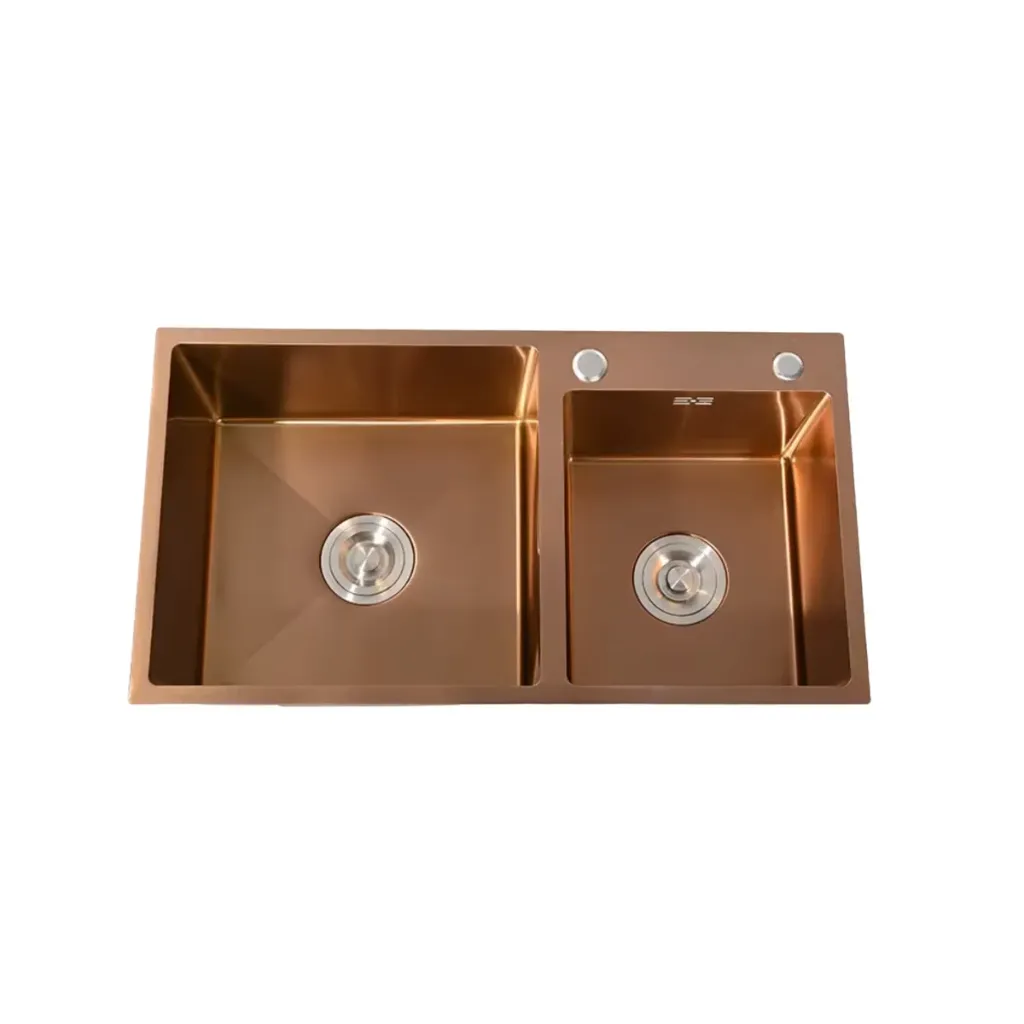 GPL0227 FIORI FREGADERO DOBLE ROSA EMP/BAJO TOPE 82X45 - T/CALIFORNIA ROSE GOLD