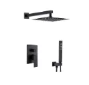 GPL0232 BEELEE JGO DUCHA ROMA BLACK 2 FUNCIONES / RECTANGULAR (NEGRA)