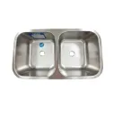 GPL0249 YETKA FREGADERO DOBLE BAJO TOPE C/KIT DESAG (80X50)