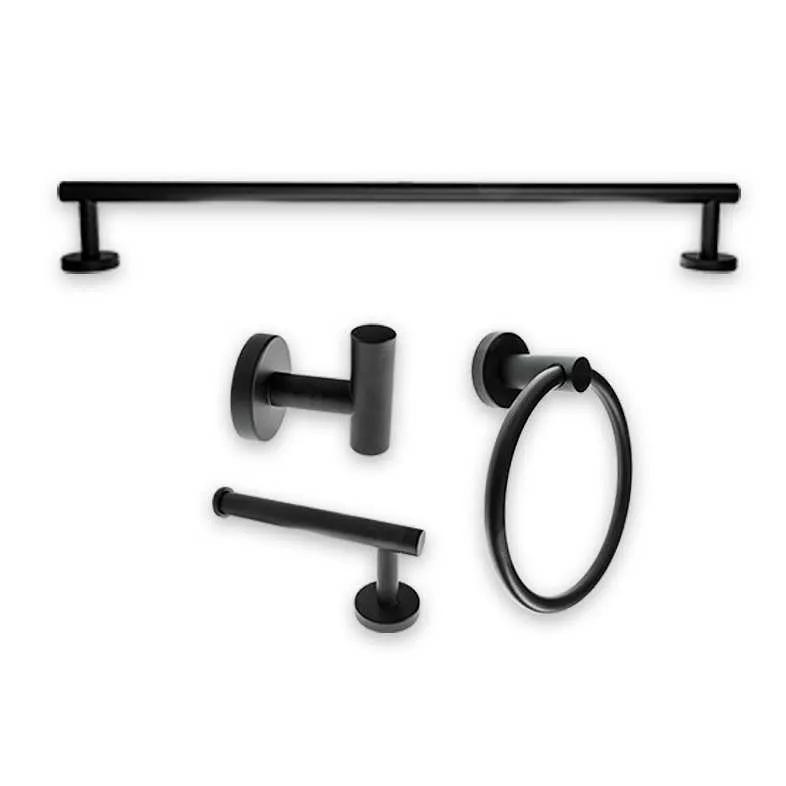 GPL0337 BEELEE ACCESORIO BANO SIDNEY 4PZS NEGRO MATTE (BLACK)