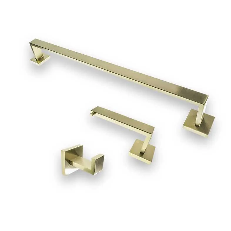 GPL0345 BEELEE ACCESORIO BANO ZURICH 3 PZS DORADO MATTE (GOLD)
