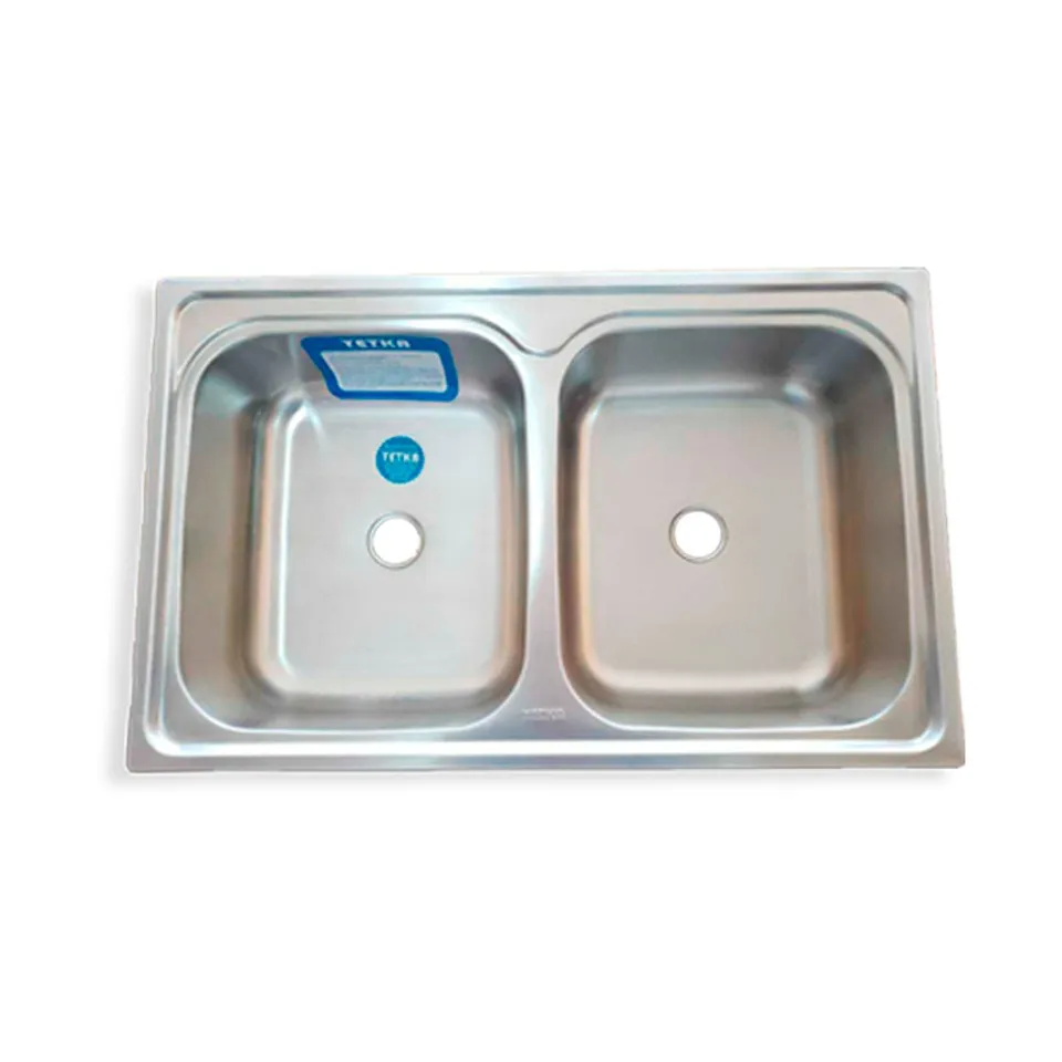 GPL0399 YETKA FREGADERO DOBLE (80X50)CM EMPOTRABLE - INOX