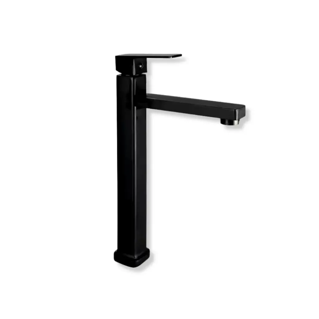 GPL0436 LUVINCI GRIFERIA BAÑO FRIA - ALTA NEGRO MATE CUADRA 30CM