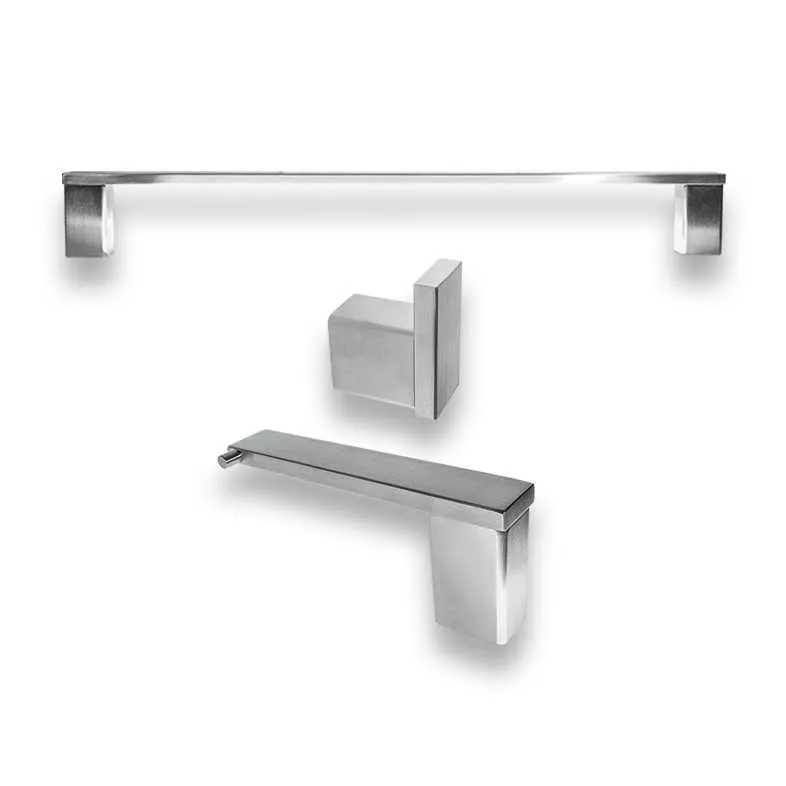 GPL0464 BEELEE ACCESORIO BANO BERNA 3 PZS PLATEADO - SILVER