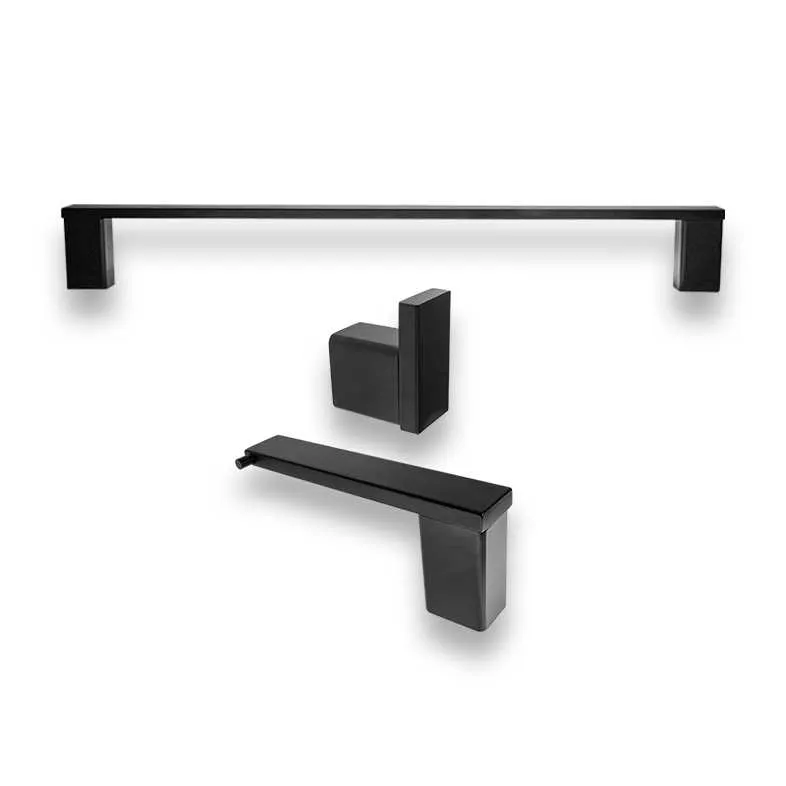 GPL0465 BEELEE ACCESORIO BANO BERNA 3 PZS NEGRO MATE - BLACK