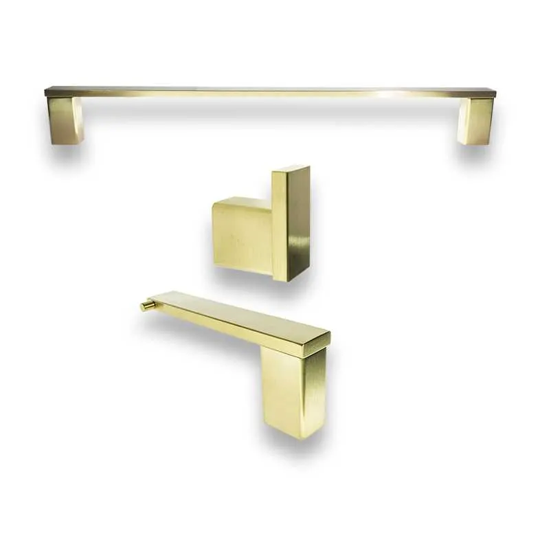 GPL0466 BEELEE ACCESORIO BANO BERNA 3 PZS DORADO MATE - GOLD