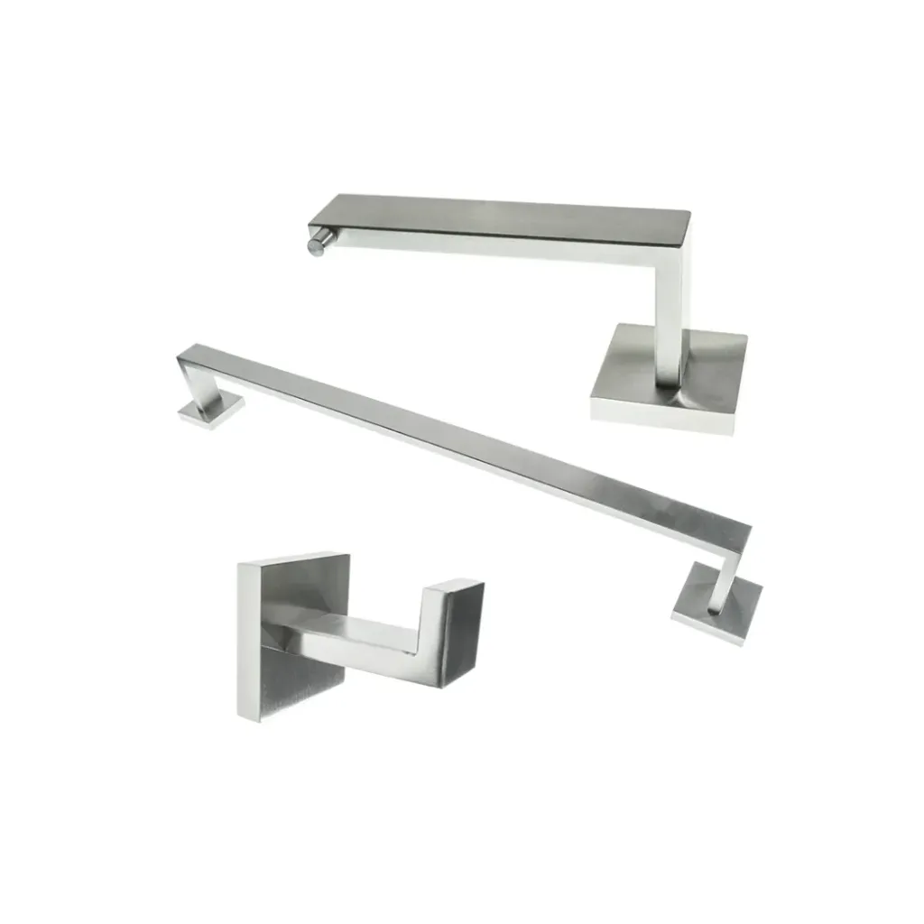 GPL0469 BEELEE ACCESORIO BANO ZURICH 3 PZS PLATA MATTE (SILVER)