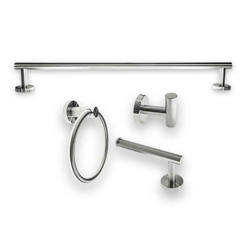 GPL0470 BEELEE ACCESORIO BANO SIDNEY 4PZS PLATA MATTE (SILVER)