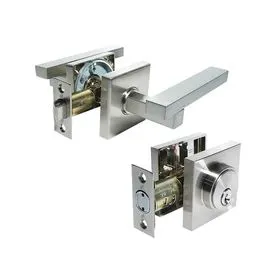 GPL0518 BEELEE CERRADURA KASSEL PREMIUM + CERROJO 2PZ - SATIN SILVER (PLATA)