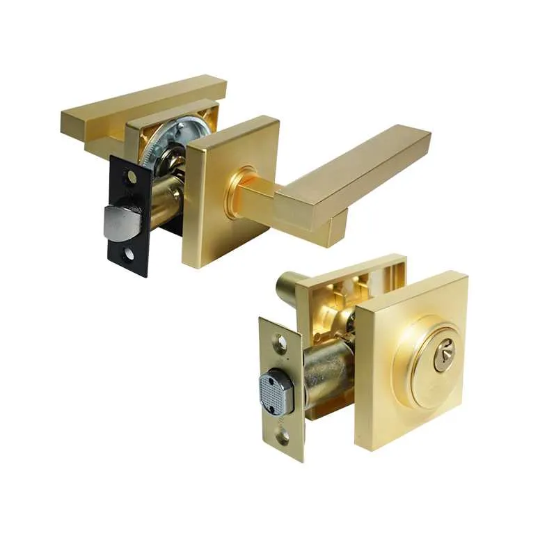 GPL0520 BEELEE CERRADURA KASSEL PREMIUM + CERROJO 2PZ - SATIN GOLD (DORADO)