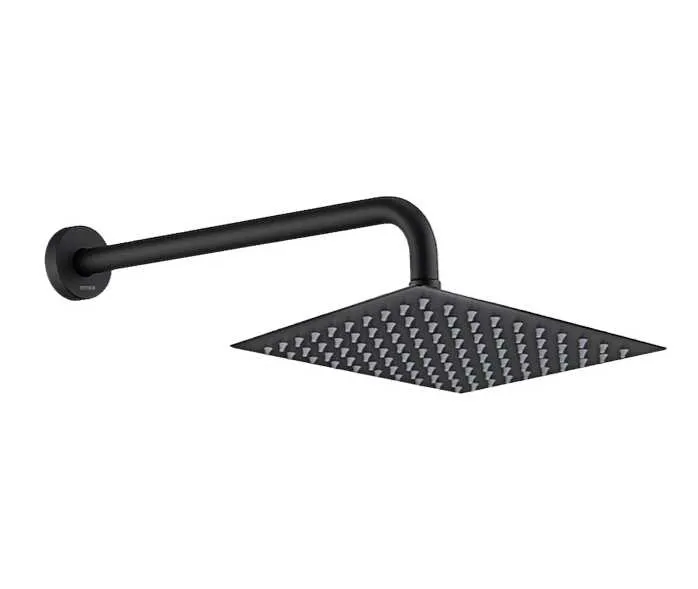 GPL0525 ROCKSTONE DUCHA CUADRADA NEGRO 25X25 C/TUBO RECT - NEGRO MATE