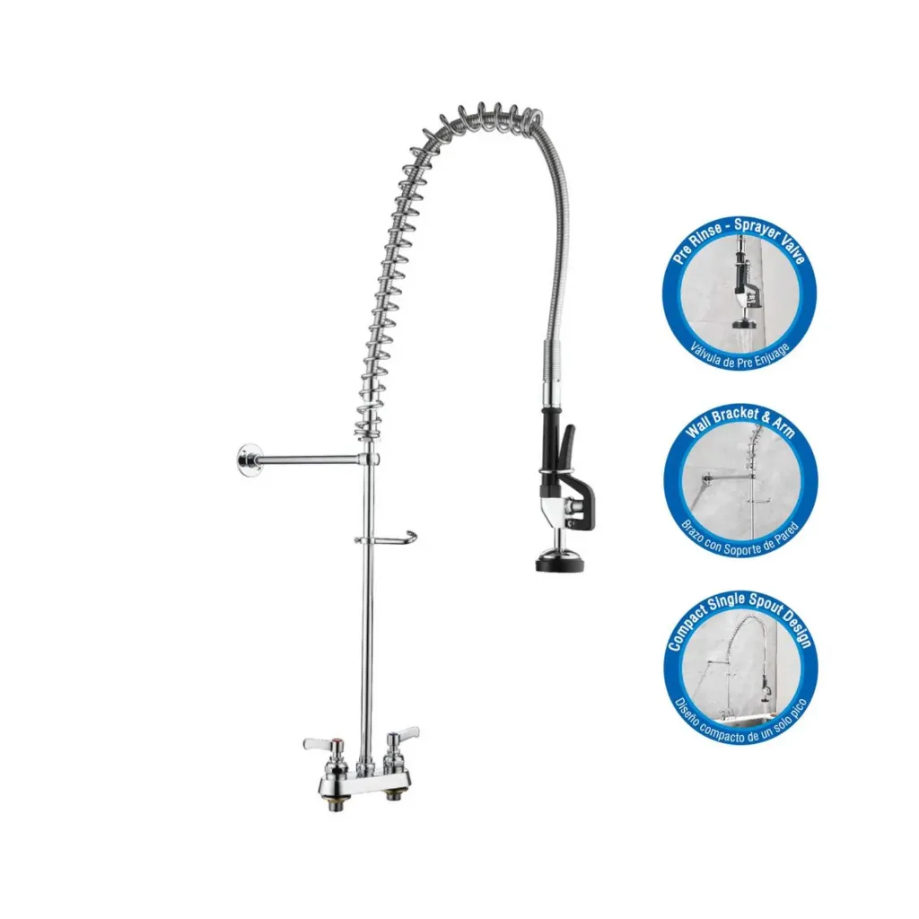 GPL0546 YETKA GRIFERIA MEZCL COCINA INDUSTRIAL P/MESA DOBLE 4PULG