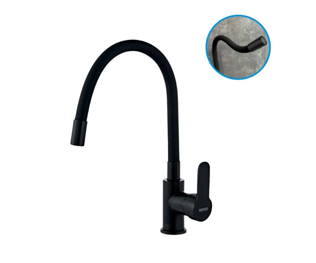 GPL0548 YETKA GRIFERIA MEZCL COCINA MESA FLEXIBLE - CUELLO NEGRO