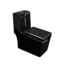 GPL0584 PRAGA INODORO PREMI BLACK/GOLDEN - ONE PIECE NEGRO/DORADO (8215BG)