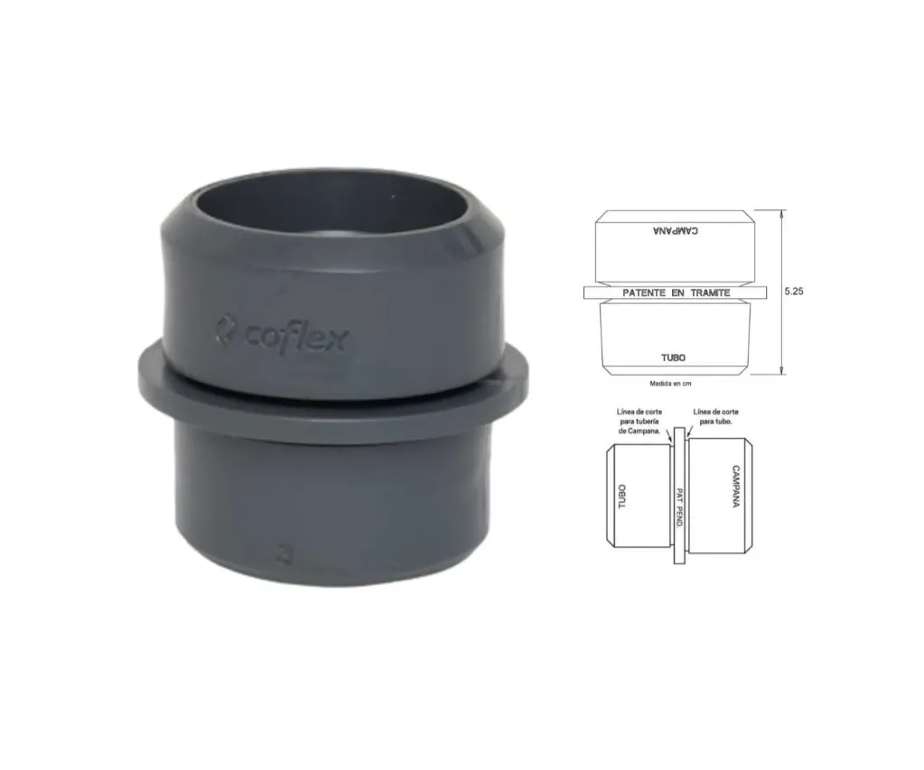 GPL0618 COFLEX ADAPTADOR UNIVERSAL 1-1/2 A 1-1/4 ESPIGA CAUCHO