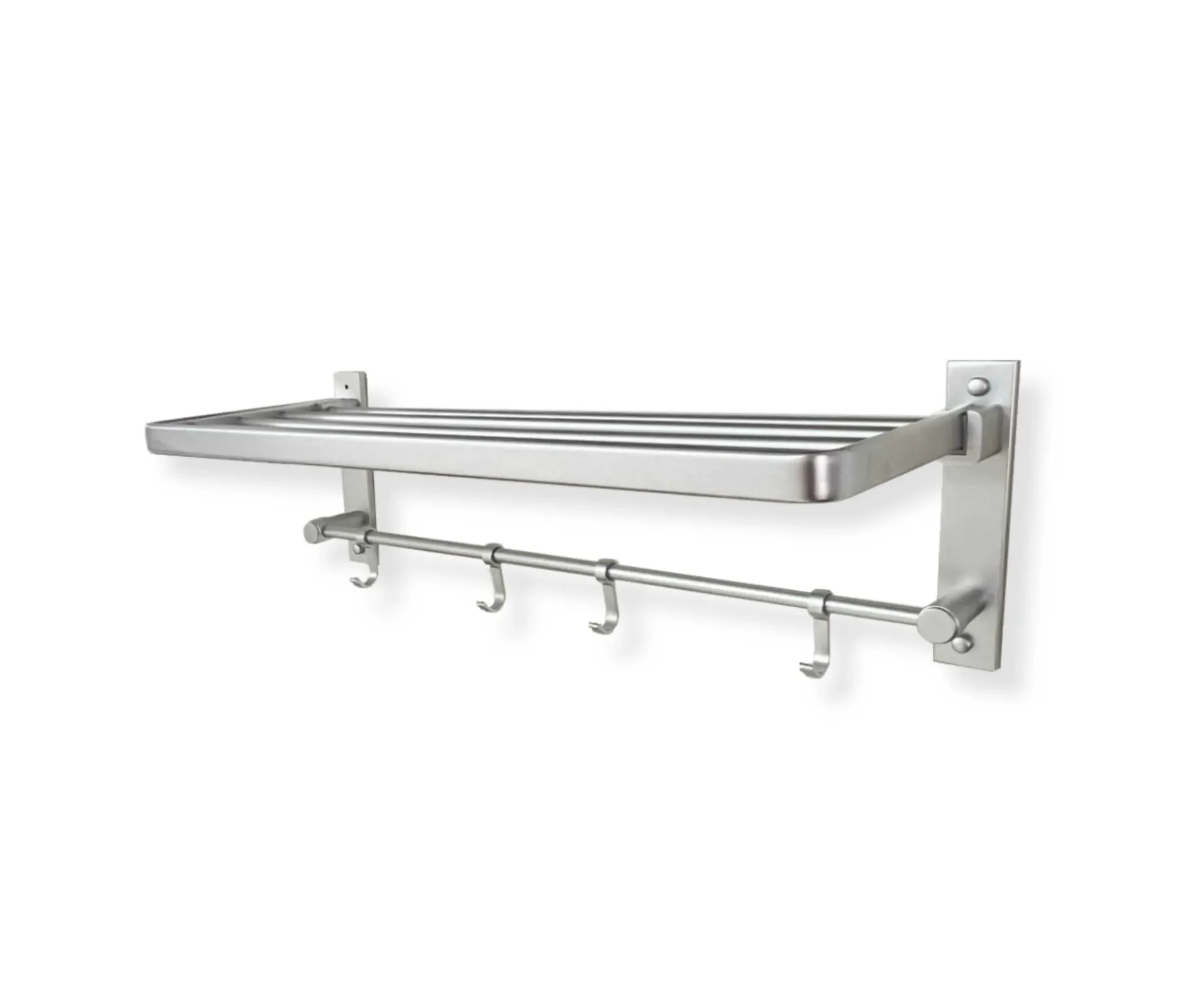 GPL0628 ITALIAN TOALLERO C/REPISA /GANCHOS ACERO INOXIDABLE 60X25CM