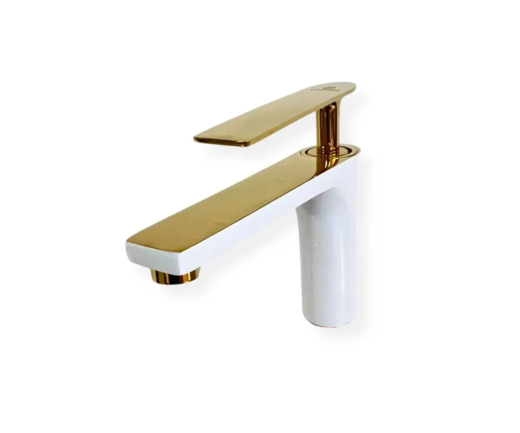GPL0641 LONCHAM GRIFERIA BAÑO MEZCL BAJA BLANCO/GOLDEN PREMIUM