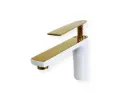 GPL0641 LONCHAM GRIFERIA BAÑO MEZCL BAJA BLANCO/GOLDEN PREMIUM