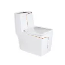 GPL0649 PRAGA INODORO PREMI WHITE/GOLD - ONE PIECE DORADO (8215WG)