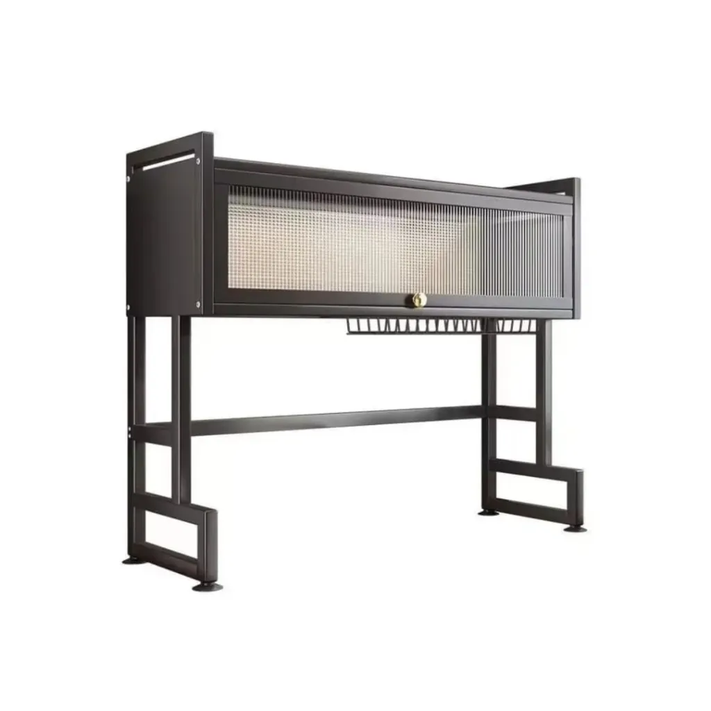 GPL0707 SM PLATERA ESCURRIDORA C/VITRINA - ALUMINIO NEGRO 86CM