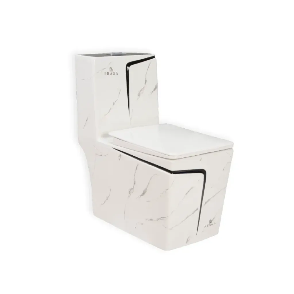GPL0708 PRAGA INODORO BLANCO/NEGRO C/BETAS - ONE PIECE MARBLE (8215C)