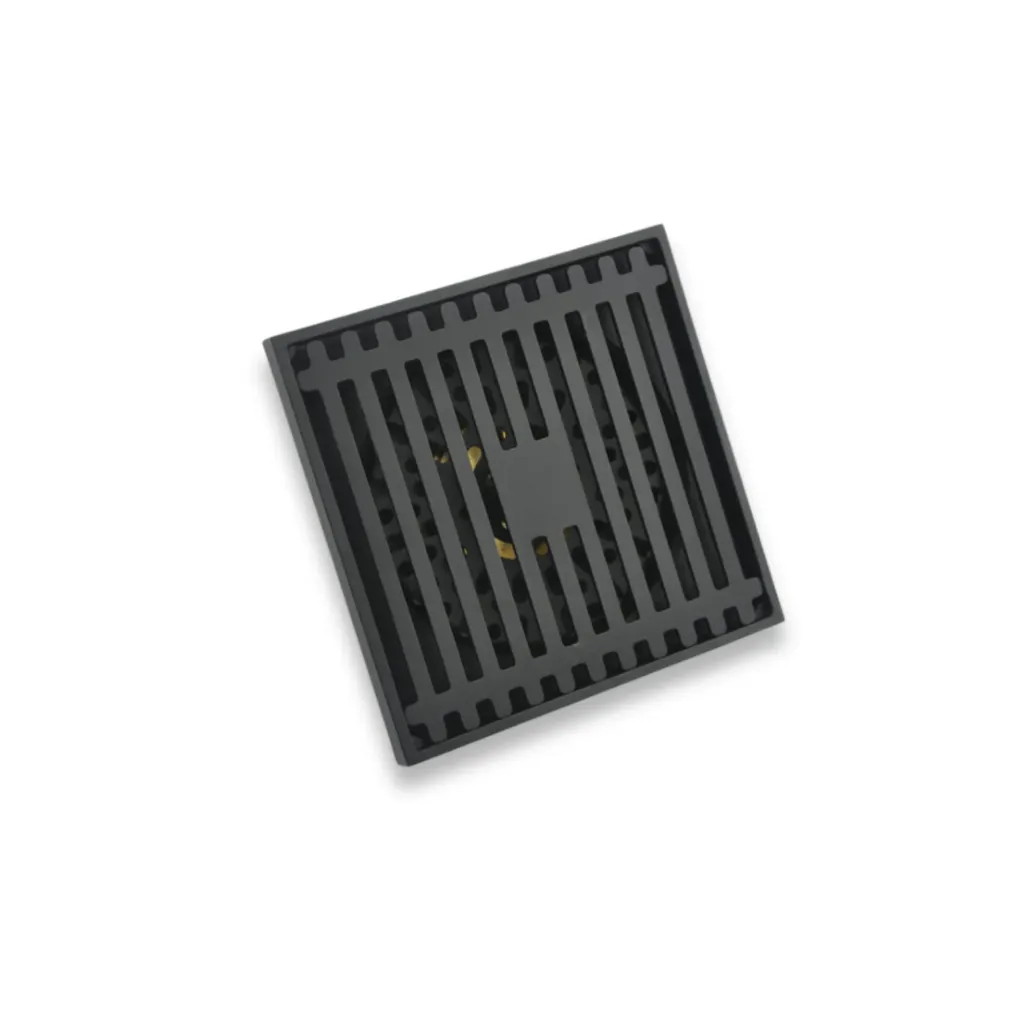 GPL0712 VITTA REJILLA DELUXE 10x10 P/PISO NEGRO MATE C/DIAFRAGMA ANTIOLORES