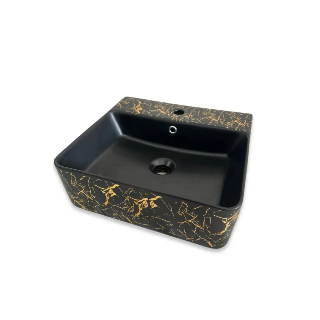 GPL0720 GPL0720 SAYBE LAVAMANOS RECTANGULAR NEGRO/DORADO HELIX DARK 47X43X17