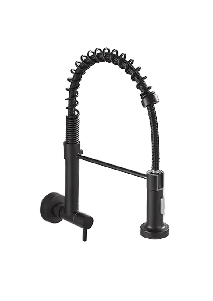 GPL0731 LUVINCI GRIFERIA COCINA FRIA PARED ESPIRAL NEGRA - FRIA BLACK