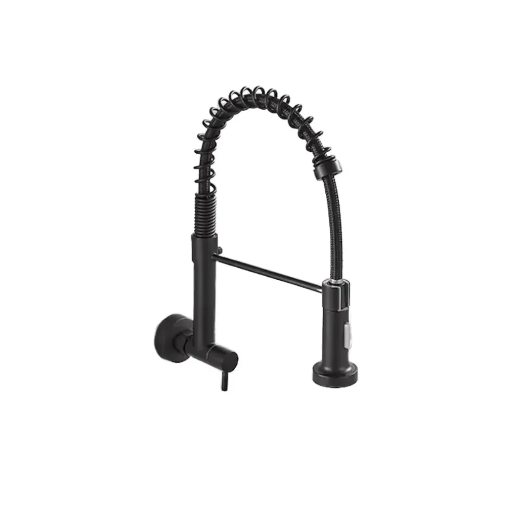 GPL0731 LUVINCI GRIFERIA COCINA FRIA PARED ESPIRAL NEGRA - FRIA BLACK