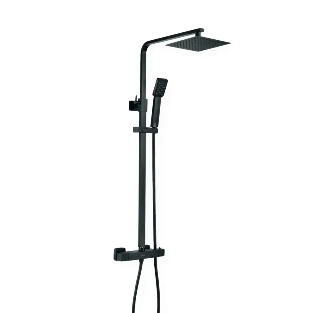 GPL0735 YETKA COLUMNA DUCHA TERMOSTATICA CUADRADA 2F - NEGRO MATE (BLACK)