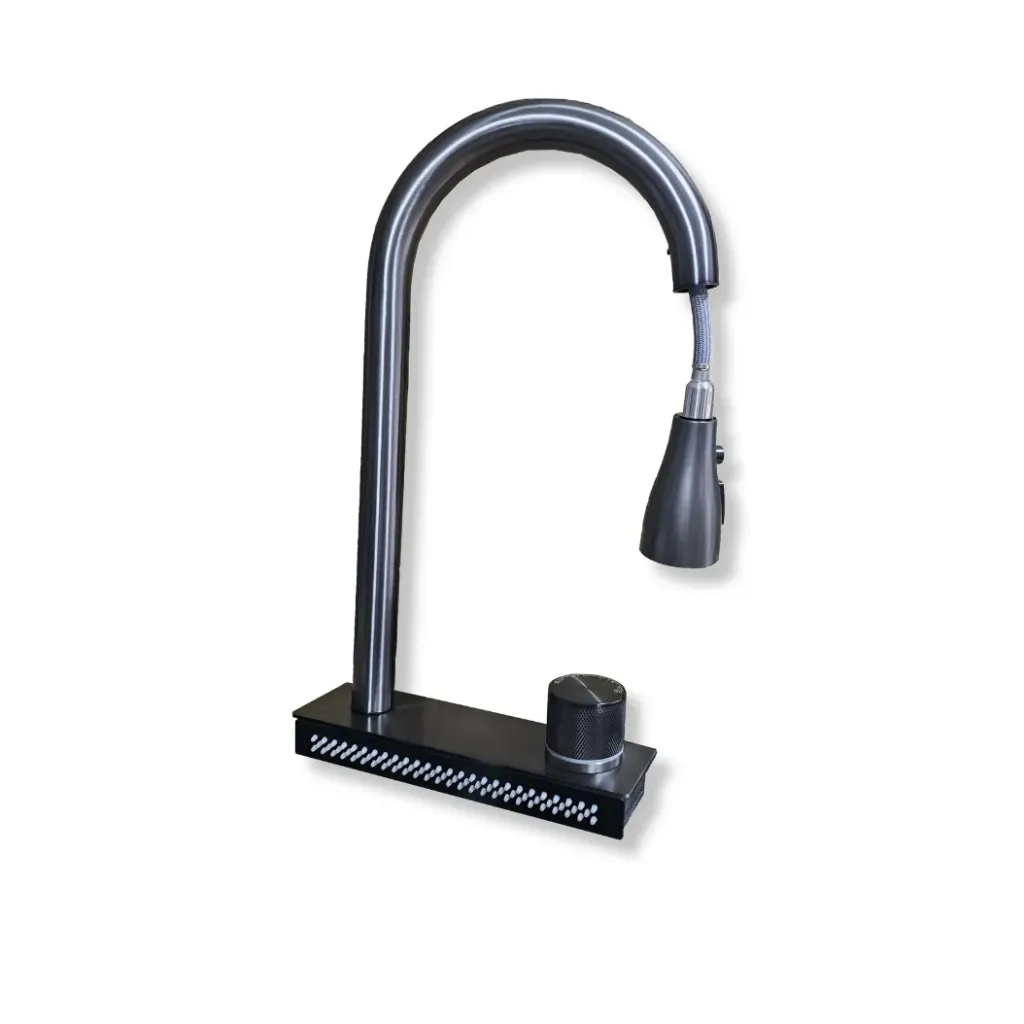 GPL0760 FIORI GRIFERIA MEZCL COCINA CASCADA NEGRO/GRIS ESTIRABLE - INOX 2F