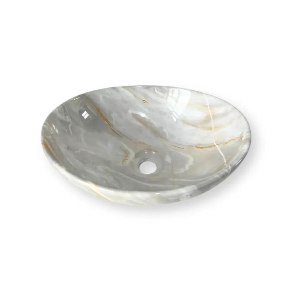 GPL0810 IMES LAVAMANOS SOBREP. OVAL ISABELLA HUMO CREMA/DORADO