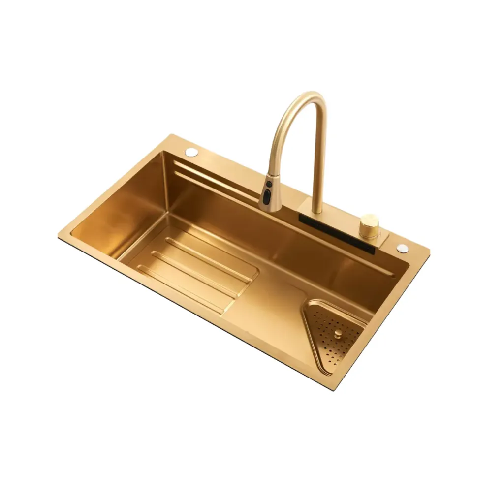GPL0832 AVI FREGADERO CASCADA MULTIF DORADO 85X50X23 - GOLD (HR8550G)