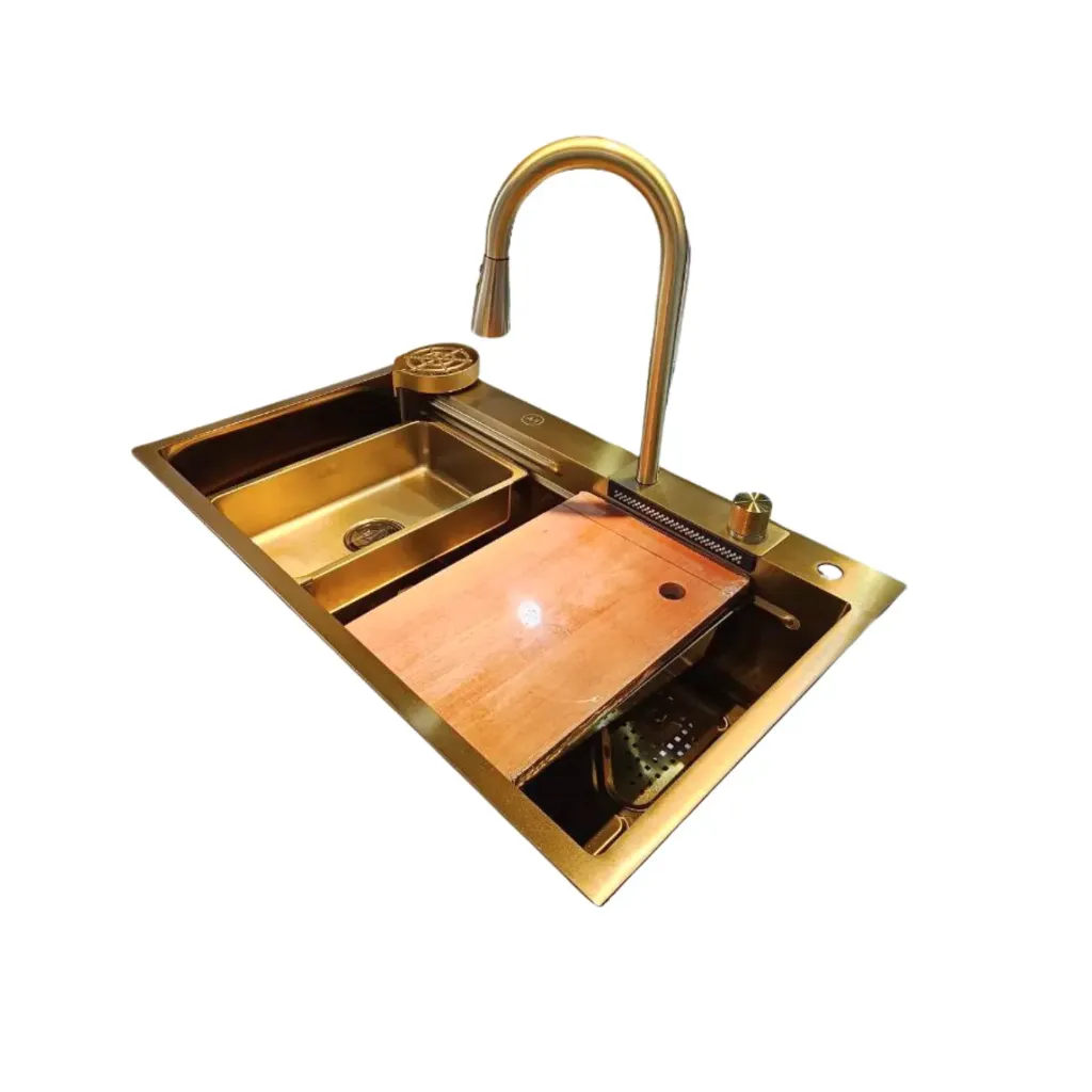 GPL0832 AVI FREGADERO CASCADA MULTIFUNCION DORADO 85X50X23 - GOLD (HR8550G)