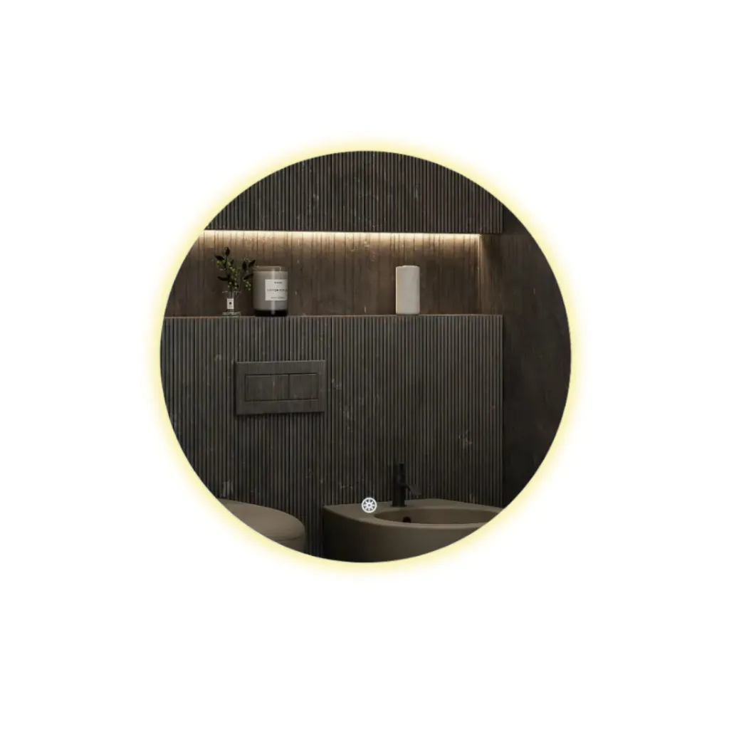 GPL0864 BEELEE ESPEJO C/LUZ GLORIOUS - LUZ CALIDA (REDONDO) 80x80cm