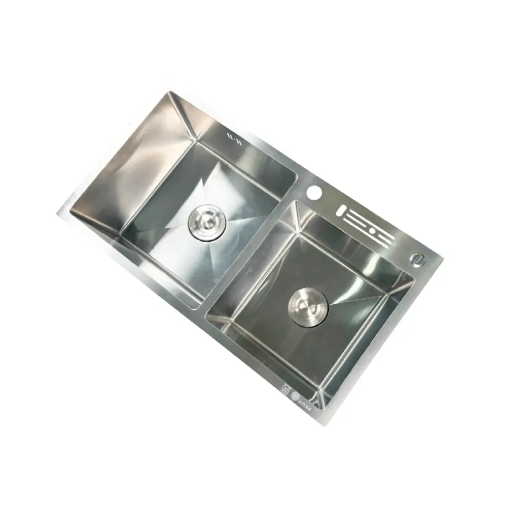 GPL0876 QSB FREGADERO DOBLE POZO KNIFE INOX C/ESCURR SILVER PREMIUM - PLATA SATIN